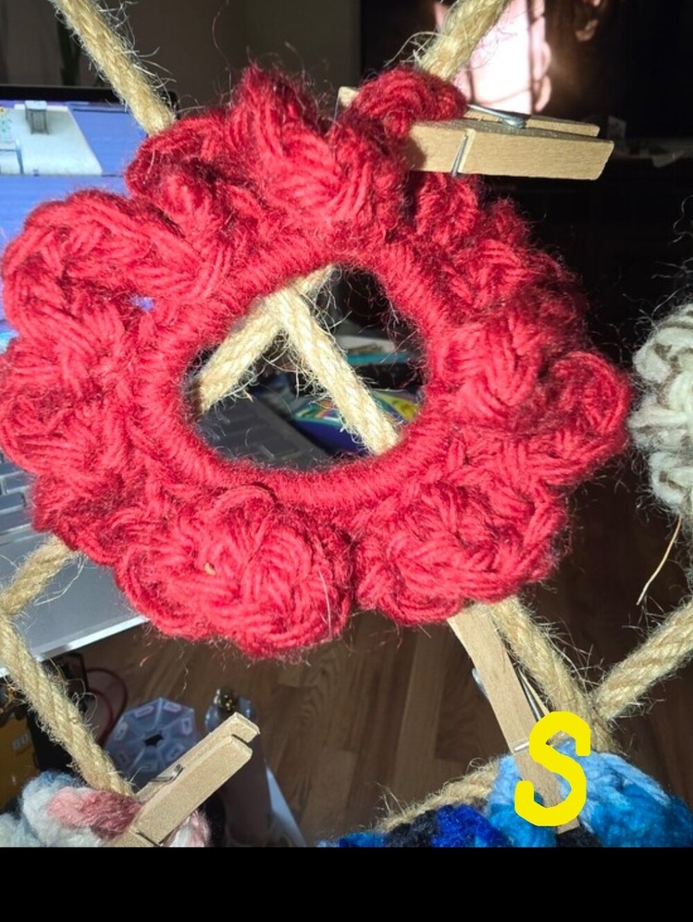 Handmade Red Crochet Scrunchie
